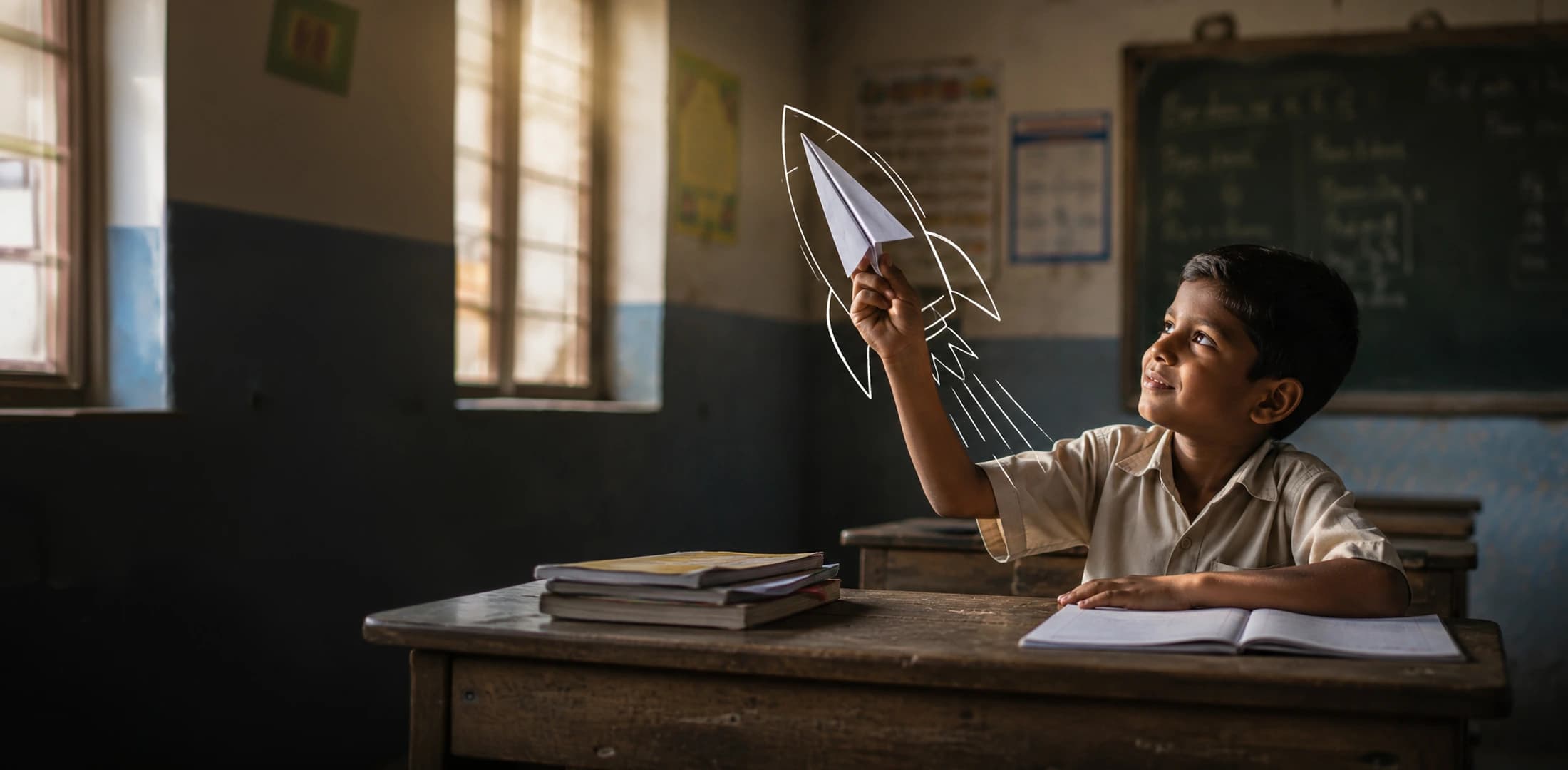 Government school students in a classroom